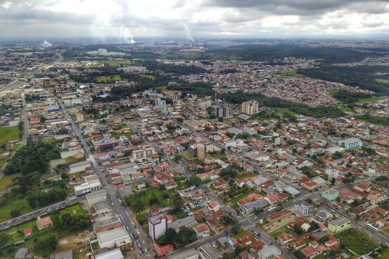 Vista aérea de uma cidade