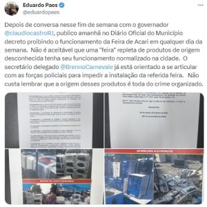 img 3789 1 Eduardo Paes anuncia proibição da Feira de Acari