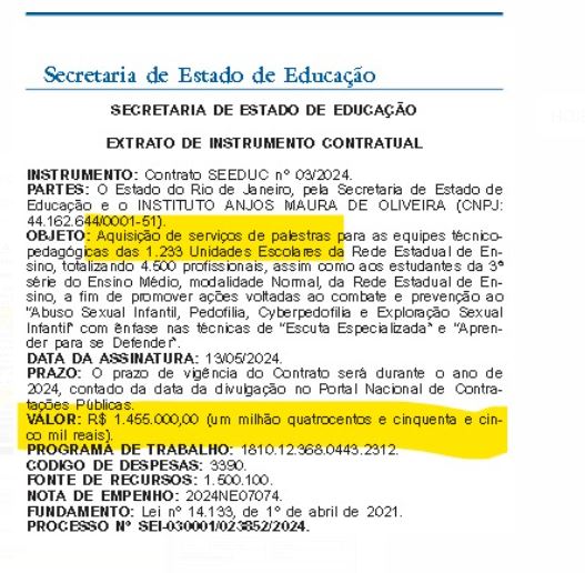 piupiu nas escolas Sindicato diz que Secretaria Estadual de Educação contratou projeto evangélico para escolas no valor de R$ 1,4 milhão; Secretaria nega