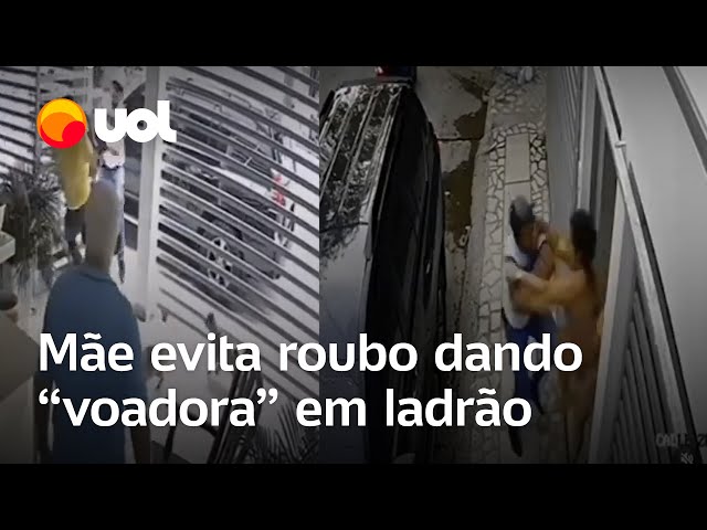 Vídeo da voadora da mãe no ladrão