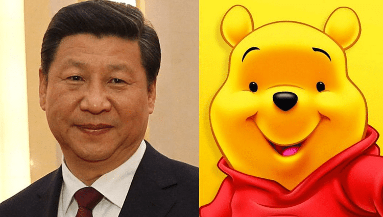 Xi Jingping (esq.) e Ursinho Pooh (dir.)