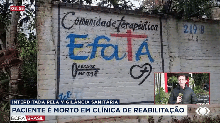 Fachada da Comunidade Terapêutica Efata, em Cotia (SP)