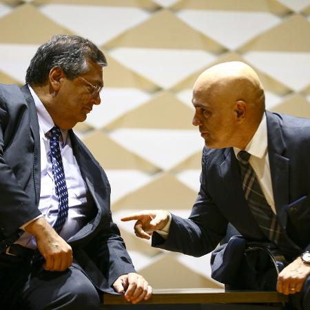 Flávio Dino e Alexandre de Moraes, durante evento em 2023