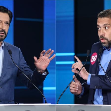 Ricardo Nunes e Guilherme Boulos em debate na Record