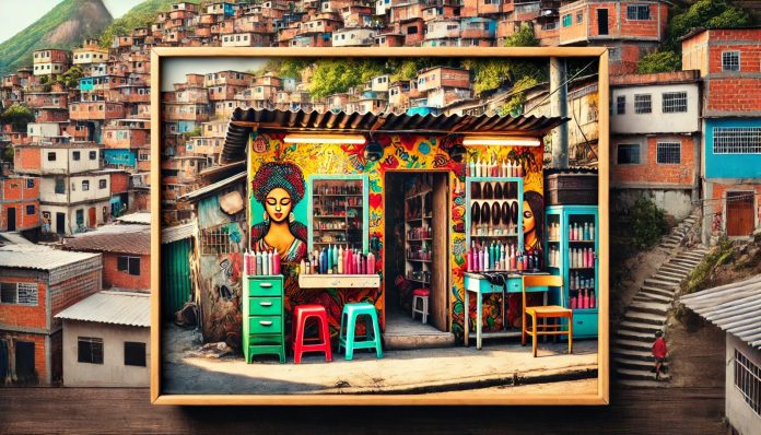 Um salão de beleza em uma favela do Rio de Janeiro