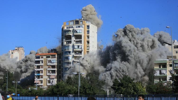 Bairro de Shayan. no sul de Beirute, atacado por Israel nesta terça-feira